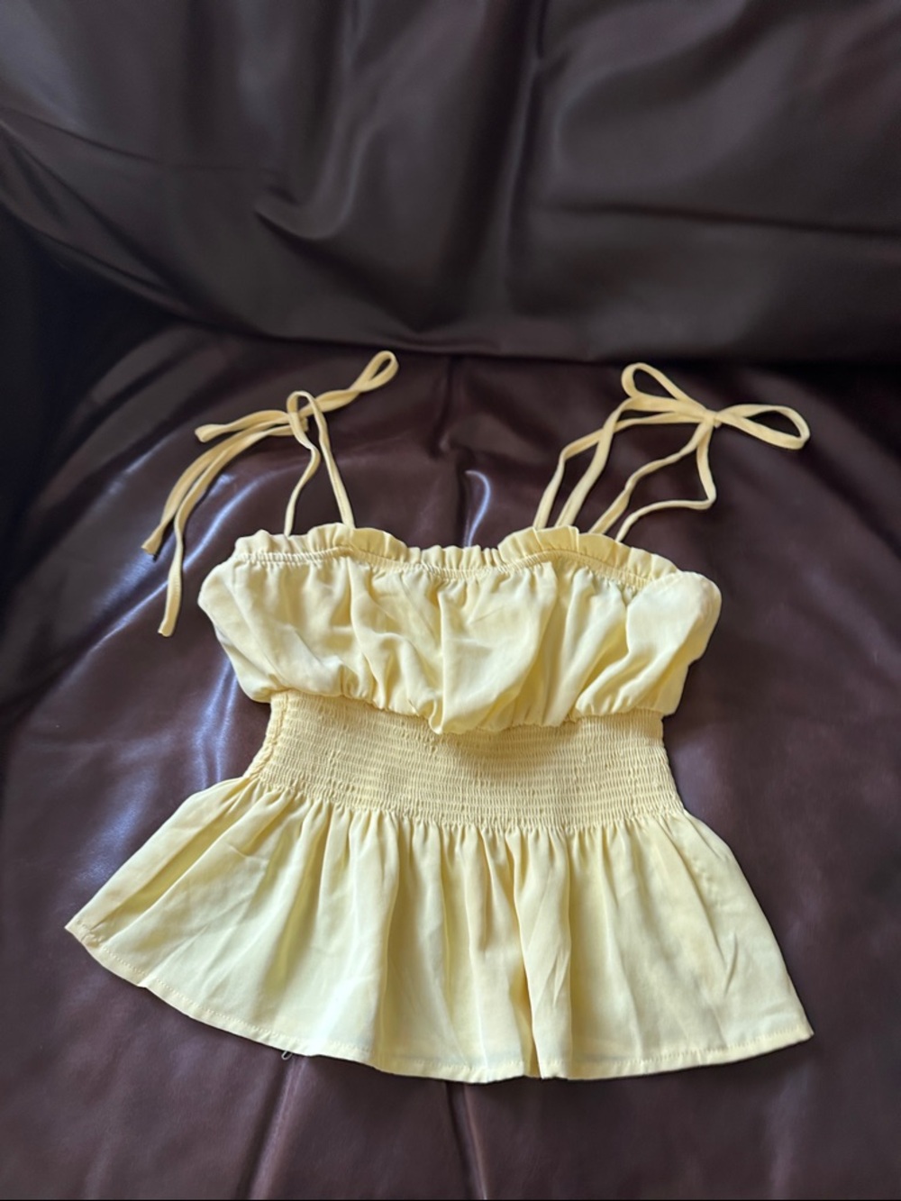 E & M Spaghetti Strap Yellow Blouse
